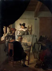 Visit in an Artist's Atelier 1659. Artist: Job Adriaensz Berckheyde