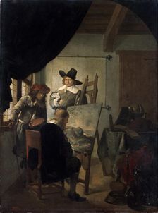 Visit in an Artist's Atelier 1659. Artist: Job Adriaensz Berckheyde