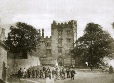 Visit of 200 Belgian volunteers to Haddon Hall, Derbyshire, 1867