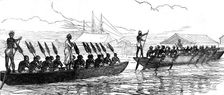 Visit of an African chief and suite to a ship of war, 1873. Creator: Unknown