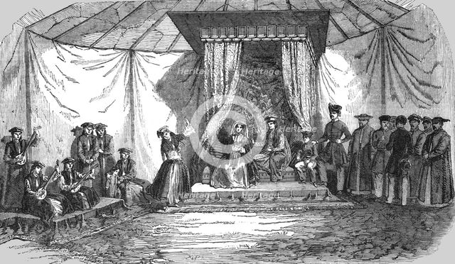'Visit of an English Family to a Tartar Chief in the Crimea', 1854. Creator: Unknown.