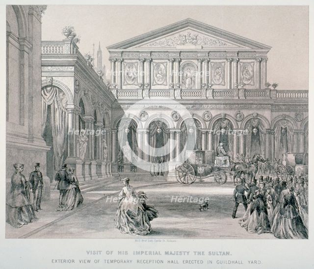 Visit of Abd-ul-Aziz, Sultan of Turkey's to the Guildhall, City of London, 1867.    Artist: Kell Brothers