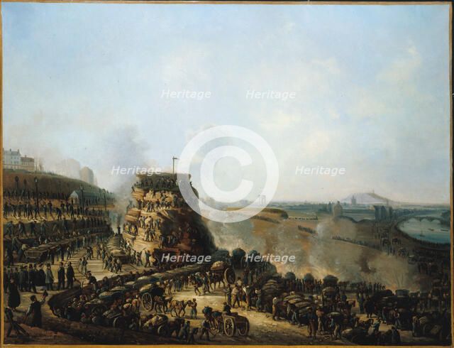 Visit of Emperor Napoleon III and Empress Eugenie to the levelling site of Chaillot Hill, 1867. Creator: Louis Moullin.