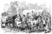 Visit of...Prince Albert to the Great Exhibition Building in Hyde Park..., 1850. Creator: Unknown