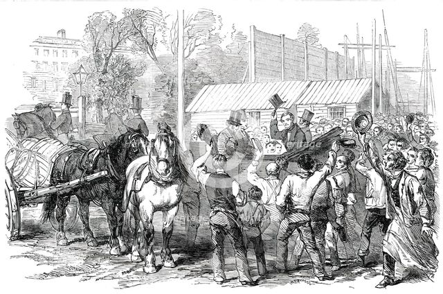 Visit of...Prince Albert to the Great Exhibition Building in Hyde Park..., 1850.  Creator: Unknown.