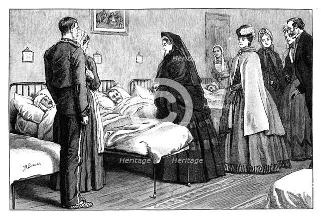 Visit of Queen Victoria to Netley Hospital, Hampshire, c1860s. Artist: Unknown