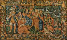 Visit of the Magi to Herod: Elizabethan Petit-Point Panel c16th century