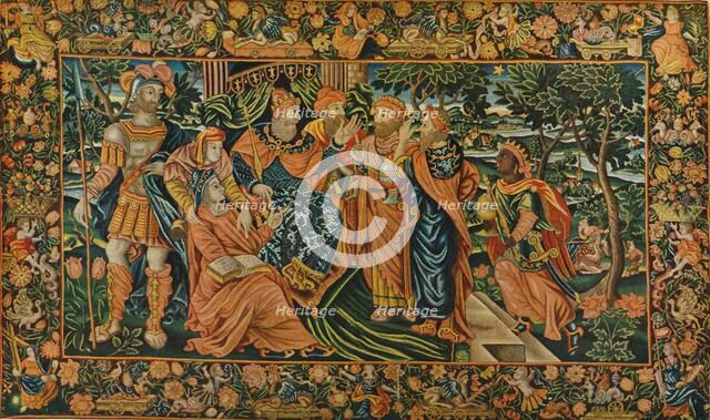 'Visit of the Magi to Herod: Elizabethan Petit-Point Panel', c16th century. Artist: Unknown.