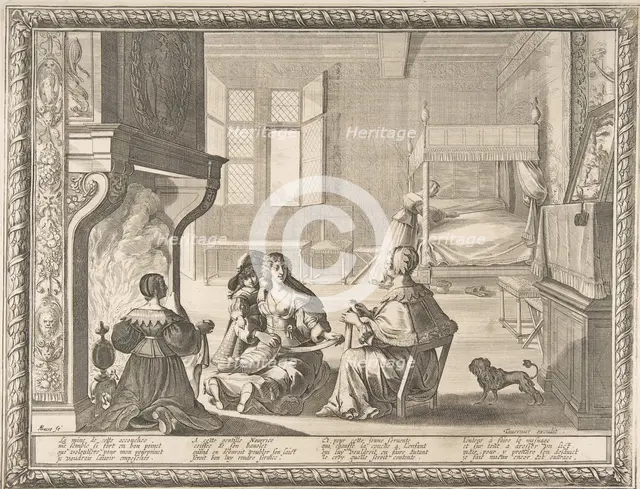 Visit of the Nursemaid, 1633. Creator: Abraham Bosse.