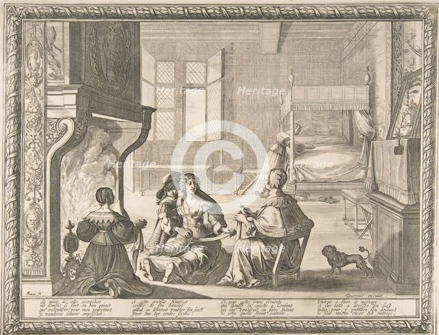 Visit of the Nursemaid, 1633. Creator: Abraham Bosse.