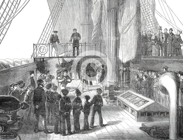 Visit of the Boys of the Clyde training-ship Cumberland to H.M.S. Aurora, 1876. Creator: Unknown.