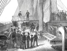 Visit of the Boys of the Clyde training-ship Cumberland to H.M.S. Aurora, 1876. Creator: Unknown