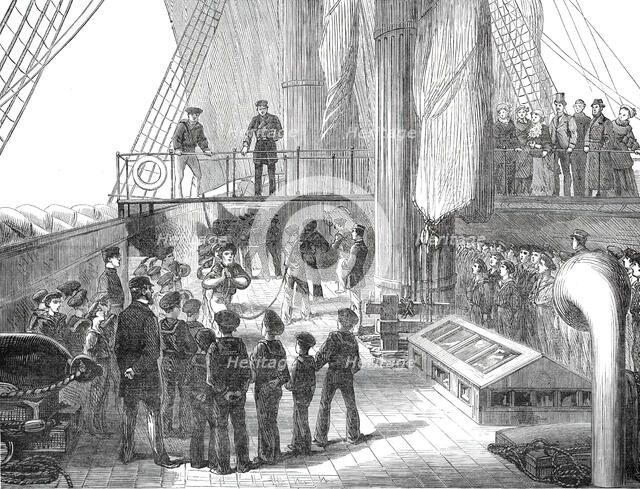 Visit of the Boys of the Clyde training-ship Cumberland to H.M.S. Aurora, 1876. Creator: Unknown.
