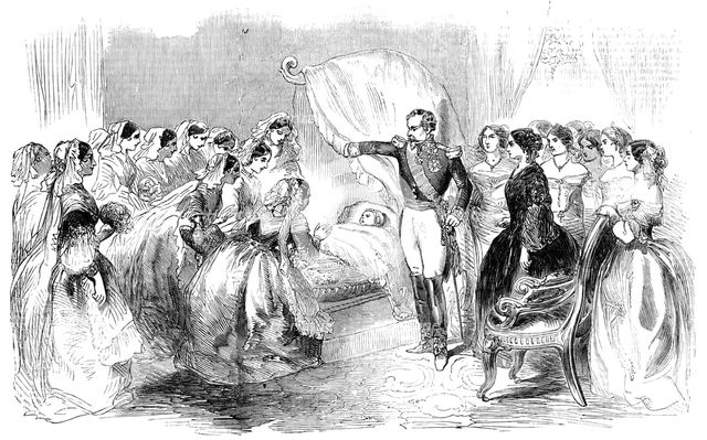 Visit of the Dames de la Halle to the Imperial Prince, 1856.  Creator: Unknown.