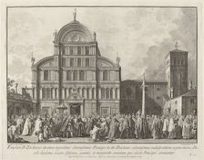 Visit of the Doge to San Zaccaria on Easter Day, 1763/1766. Creator: Giovanni Battista Brostoloni