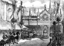 Visit of the Emperor of Russia to the City: arrival at Guildhall, 1874. Creator: Unknown