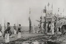 Visit of the Emperor Thanh Thai to the tombs of his ancestors, 1898. Creator: Unknown