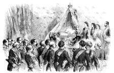 Visit of the Grand Dignitaries of State to the Imperial Infant, 1856. Creator: Unknown