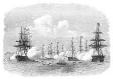 Visit of the King of Portugal to the English Channel Fleet at Lisbon, 1869. Creator: Unknown