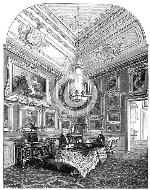 Visit of the King of the French to Queen Victoria - The King's Closet, Windsor Castle, 1844. Creator: Stephen Sly.