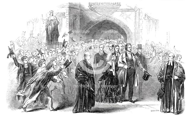 Visit of the King of the French and Queen Victoria to Eton College, 1844. Creator: Smyth.
