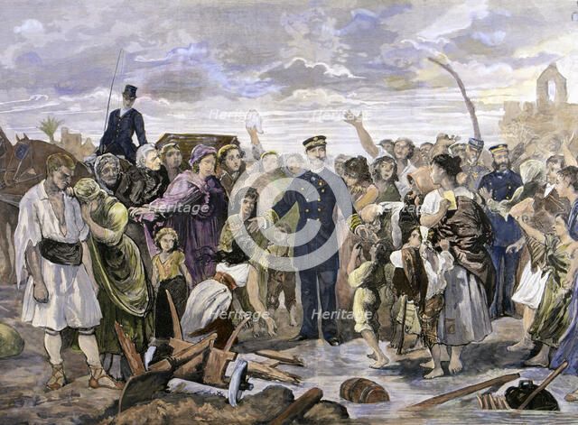 Visit of the King to flood victims from Alcantarilla', Alfonso XII, King of Spain (1857 - 1885), …