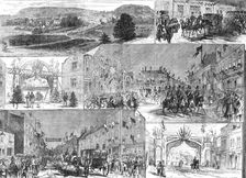 Visit of the Prince and Princess of Wales to Longleat: sketches at Warminster, 1881. Creator: Unknown