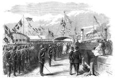 Visit of the Prince and Princess of Wales to Liverpool: departure...Prince’s Landing-Stage, 1865. Creator: Unknown