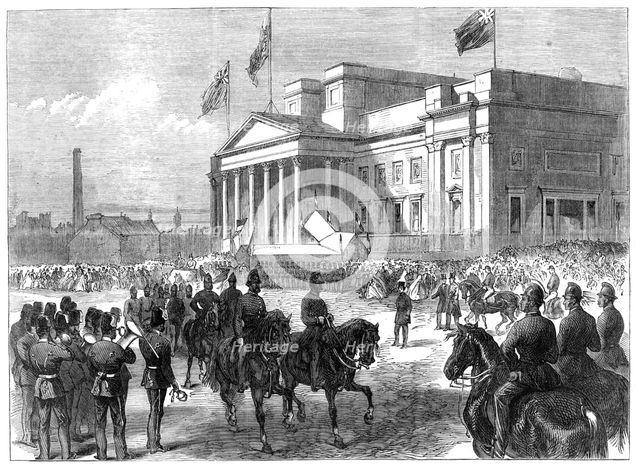 Visit of the Prince and Princess of Wales to Liverpool:...at the Liverpool Free Library, 1865. Creator: Unknown.
