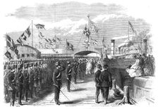 Visit of the Prince and Princess of Wales to Liverpool: departure...Prince’s Landing-Stage, 1865. Creator: Unknown