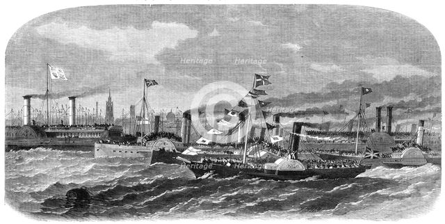 Visit of the Prince and Princess of Wales to Liverpool: the excursion on the River Mersey, 1865. Creator: Smyth.