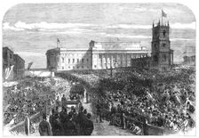 Visit of the Prince and Princess of Wales to Liverpool: the procession to St. George's Hall, 1865. Creator: Unknown