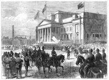 Visit of the Prince and Princess of Wales to Liverpool:...at the Liverpool Free Library, 1865. Creator: Unknown