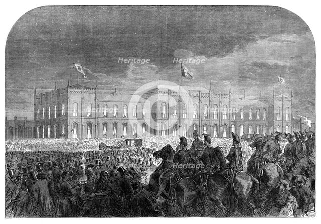 Visit of the Prince and Princess of Wales to Sweden: departure from Gottenborg Railway Station, 1864 Creator: Unknown.