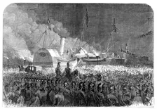 Visit of the Prince and Princess of Wales to Sweden: embarkation in the royal yacht Osborne…, 1864. Creator: Unknown