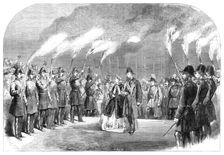 Visit of the Prince and Princess of Wales to Sweden: the landing at Stockholm…, 1864. Creator: Mason Jackson