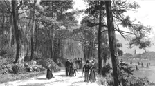 'Visit of the Prince of Wales to Bournemouth; The Invalids Walk in Public Gardens 1890. Creator: Unknown