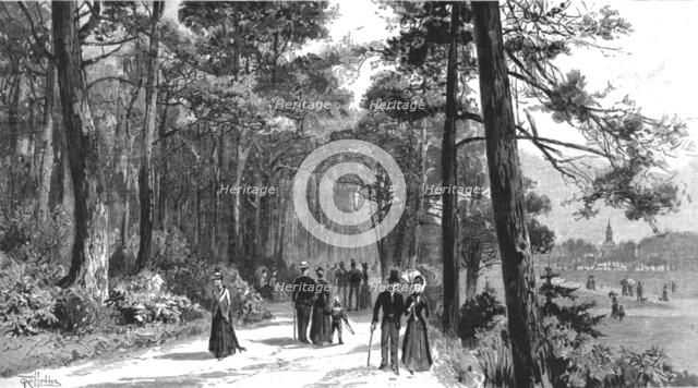 ''Visit of the Prince of Wales to Bournemouth; The Invalids Walk in Public Gardens', 1890. Creator: Unknown.