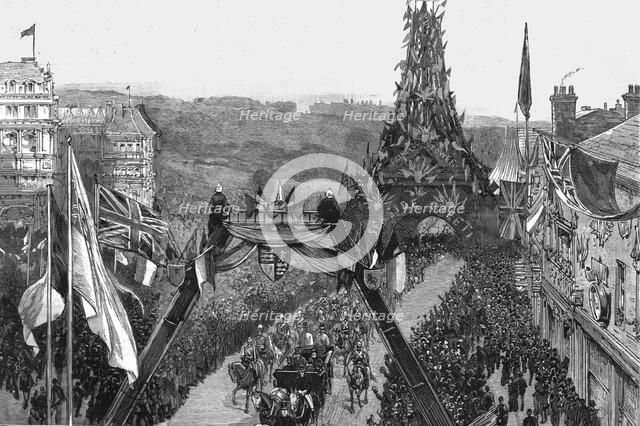 ''Visit of the Prince of Wales to Bournemouth; The Royal Procession passing under the...', 1890. Creator: Unknown.