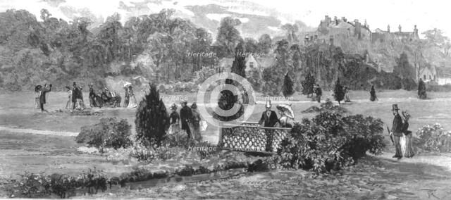 ''Visit of the Prince of Wales to Bournemouth; view in the Public Gardens', 1890. Creator: Unknown.