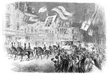 Visit of the Prince of Wales to Clumber: His Royal Highness passing through Worksop, 1861. Creator: Unknown