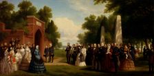 Visit of the Prince of Wales, President Buchanan, and Dignitaries to the Tomb of Washington..., 1861 Creator: Thomas Pritchard Rossiter