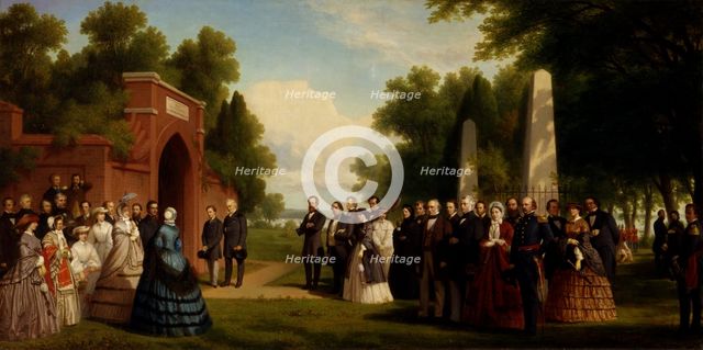 Visit of the Prince of Wales, President Buchanan, and Dignitaries to the Tomb of Washington..., 1861 Creator: Thomas Pritchard Rossiter.