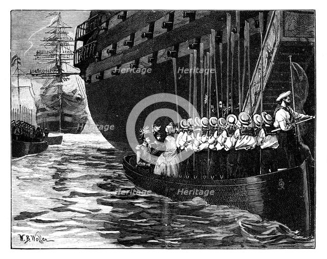 Visit of the Queen to the Emperor and Empress of the French at Cherbourg, France, 1858.Artist: William Barnes Wollen