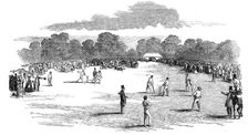 Visit of the Royal Party to the Cricket-Ground, at Castle Howard, 1850. Creator: Ebenezer Landells