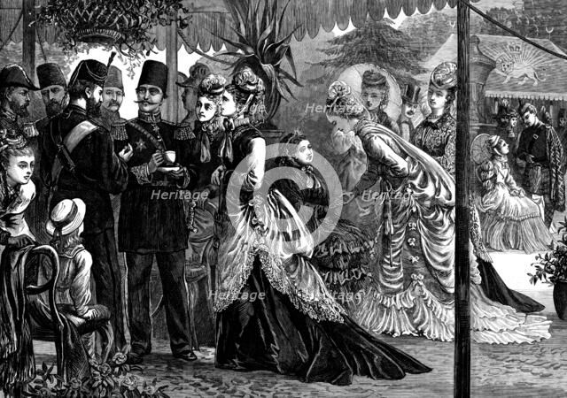 Visit of the Shah: garden party at Chiswick, given by the Prince and Princess of Wales, 1873. Creator: Unknown.