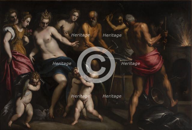 Visit of Venus in the forge of Vulcan, c.1585-1590 . Creator: Palma il Giovane, Jacopo, the younger (1544-1628).