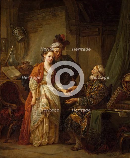 Visit to a Palmist, 1775. Creator: Jean Baptiste Le Prince.
