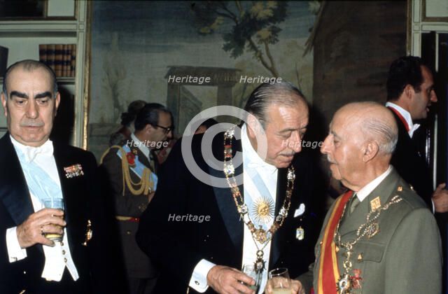 Visit to Spain of Hector Jose Campora (1909-1980) Argentine politician and president, with Genera…