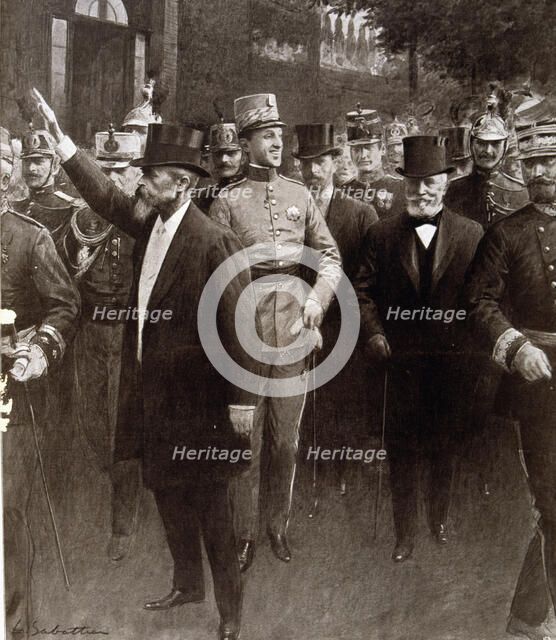Visit to Paris in 1905 to Alfonso XIII, King of Spain (1886-1941).